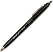 U.S. Government Retractable Ball Point Pen, Fine Point, Black Ink, Box of 12 ...