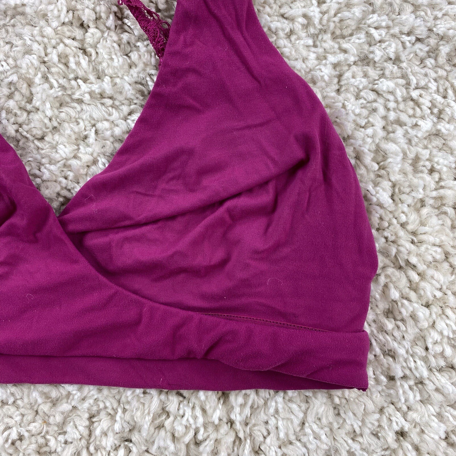 womens small solid magenta crossback bralette unp… - image 2