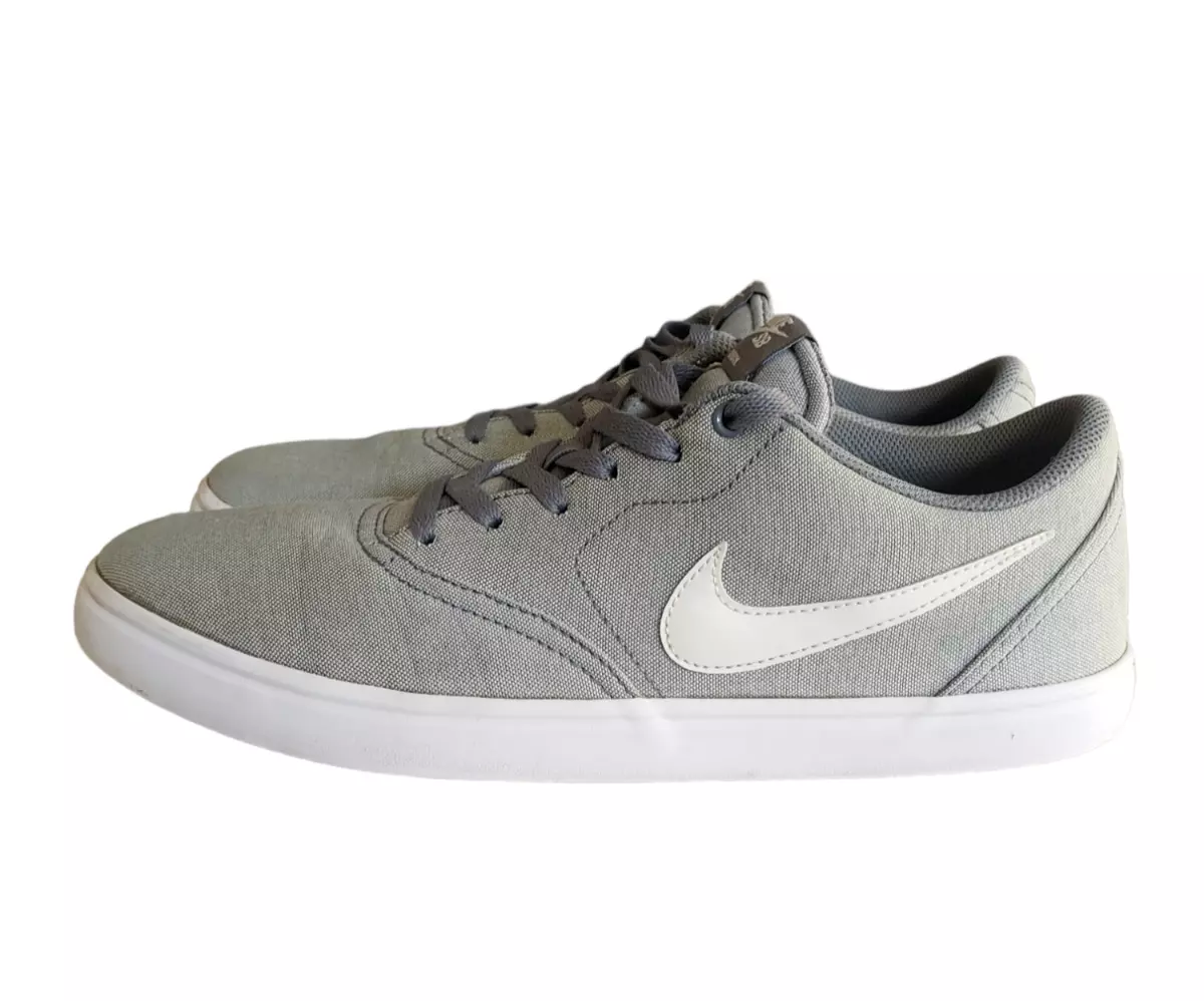 Il Verdeel diepgaand Nike Men&#039;s SB Check Solar Grey White Canvas Shoes 843896-003 Size 12 |  eBay