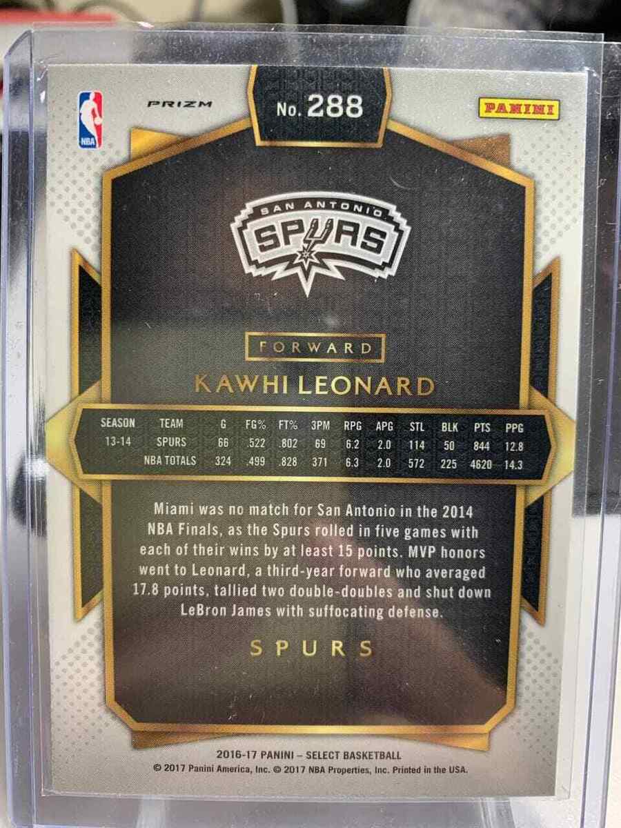 2016-17 Panini Select #288 Kawhi Leonard SILVER Courtside 2016-17 Panini Select #288 Kawhi Leonard SILVER Courtside