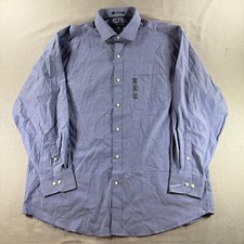 NWT Tommy Hilfiger Button Shirt Mens XL Blue 17 17.5 34 35 Pin Pattern Stretch