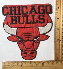 Vintage 1990s Chicago Bulls Logo Iron On Satin Patch NBA Basketball 5 x 5.25