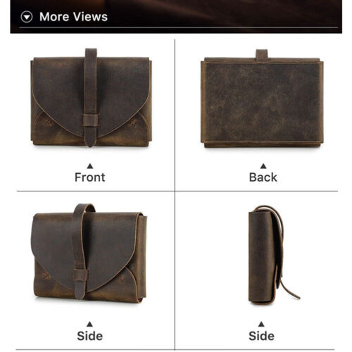 Vintage Genuine Leather Book Cover Case Bag Holy Bible Storage Protective cover# - Foto 8 di 10