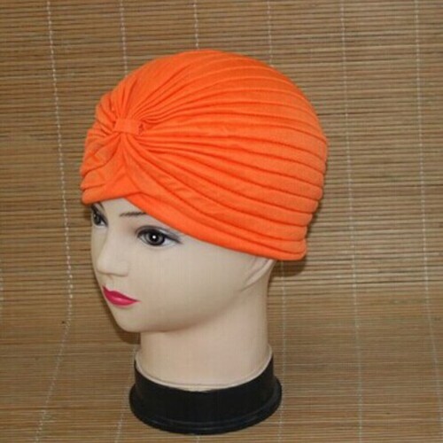 Women Stretchy Hat Turban Head Wrap Band Chemo Bandana Hijab Pleated Indian Cap - Picture 8 of 35