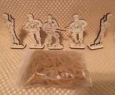 5 Soldiers & Rubber Band Bag Only ROKR 3D Wood Puzzle Submachine Model Gun