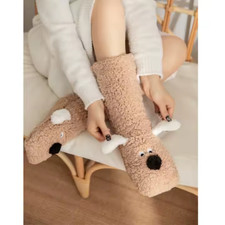Cozy Animal-Themed Knee-High Plush Socks-Adorable Warm for Winter Multi-color