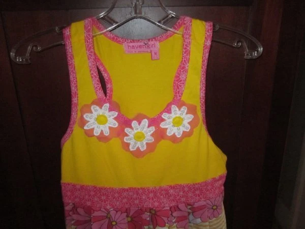 NWT HAVENGIRL girls sequin daisy dress Sz M 10/12 Foto 2 de 4