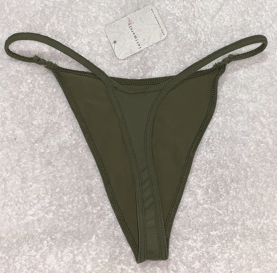 Tanga panty INTIMATELY FREE PEOPLE verde militar para mujer talla M/L 6/7 Foto 2 de 4