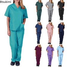 Medical Doctor Nursing Scrubs Full Set Hospital Uniform Costume Unisex Men Women