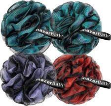 Charcoal Loofah Sponge, Shower Loofah 60G/Pcs - Body Scrubber Loofa Set of 4 - C