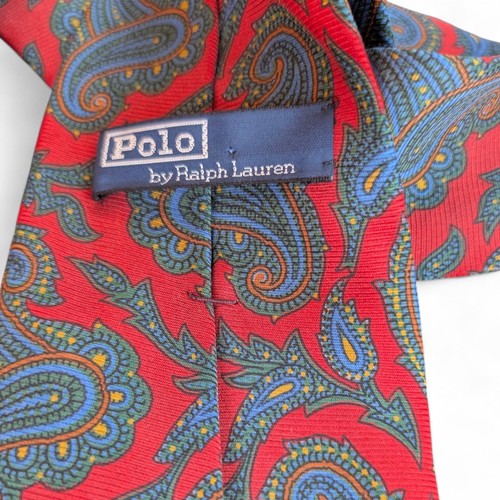 Polo Ralph Lauren Multicolor Paisley Silk Designer Necktie handmade USA - Picture 7 of 18