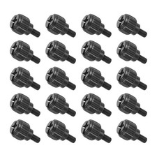 20Pcs M3x6mm Computer Case Thumbscrews Carbon Steel Knurled Screw Black