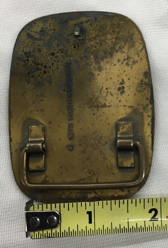 Vintage Messing 1975 Smith & Wesson "The Hostiles" Cowboy/Pferd Gürtelschnalle (C-6) - Bild 7 von 7