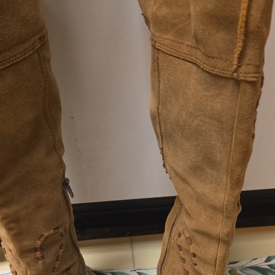 Carlos Santana Women s Brown Leather Knee High Western Boots Zip Pointed 9M 41