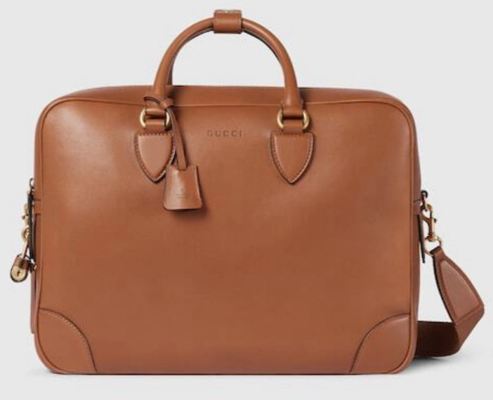 Gucci Brown GG Emblem Medium Briefcase bag - BWNT 821149