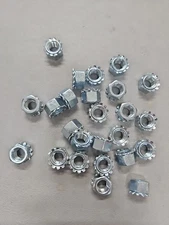 (Qty 25) 3/8-16 Kep Hex Star Lock Nuts  Steel Coarse Thread 