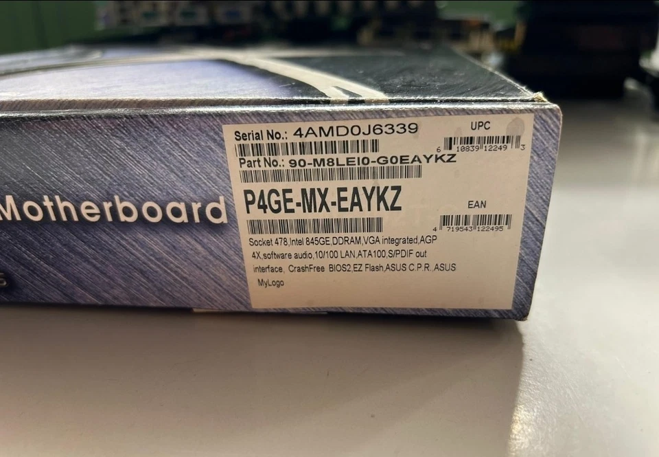 Motherboard Asus P4GE MX Sockel 478 Ungetestet OVP u. Zubehör - Bild 3 von 4