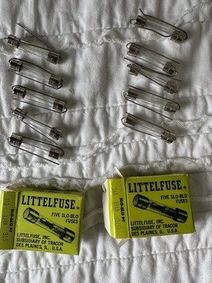 Lot of 10 Littelfuse 3AG Glass Fuses 1/4 Amp 250 Volt Slow Blow PT 1/4'' x 1-1/4''