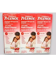 Children's Liquid Tylenol Dye free Cherry Flavor 3 Pack *Check Description 