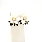Vintage Miriam Haskell 1940s Flower Earrings Handmade Gift Costume Jewelry Gift