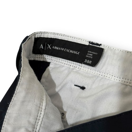 Armani Exchange AX Herren 38R Straight Leg Navy Blau Chino Hose Baumwolle Stretch - Bild 4 von 11