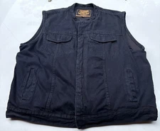 Milwaukee Leather Performance Mens Black Denim Conceal Carry Vest XXL Motorcycle