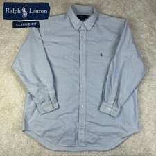 Vintage 90  s Ralph Lauren Men  s Oxford Striped Pony Button Down Shirt 18 - 34/35