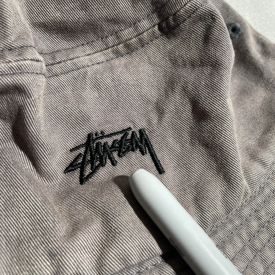 Vtg Stussy Logo Bucket Hat Distressed Skater Y2K Grunge  - Image 4 of 4