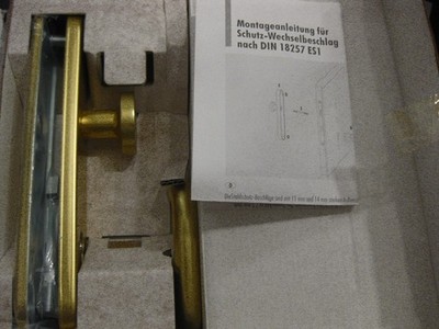 ES 1 Schutz Beschlag 92mm mit Einsteckschloss und Zylinder incl. 4 Schlüssel Neu