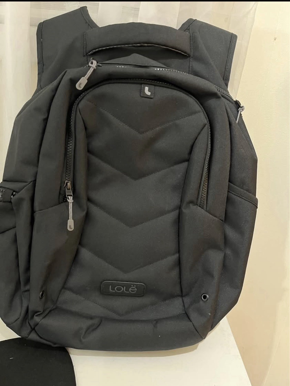 Lolë Black Women's Solid Rectangle Backpack with … - image 2