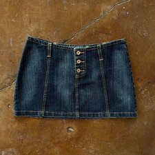 vintage dark denim button up mini skirt size 40