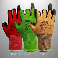 3 Digit Fingerless PU Coated Cut Proof Safety Work Gloves Material Handling Grip