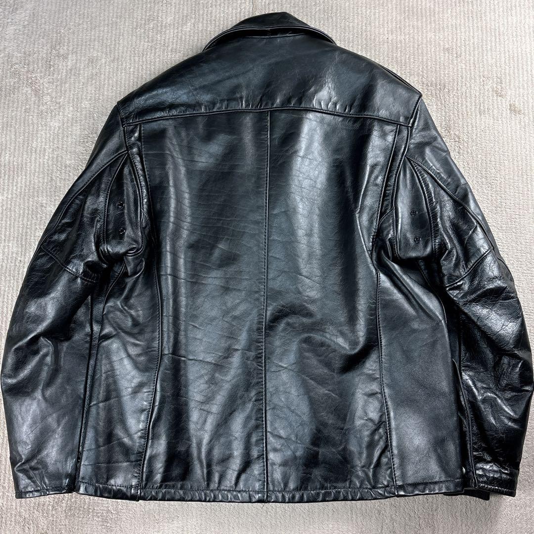 Schott Rare 42 Leather Police Jacket 602 Black Mens Military Style image 2