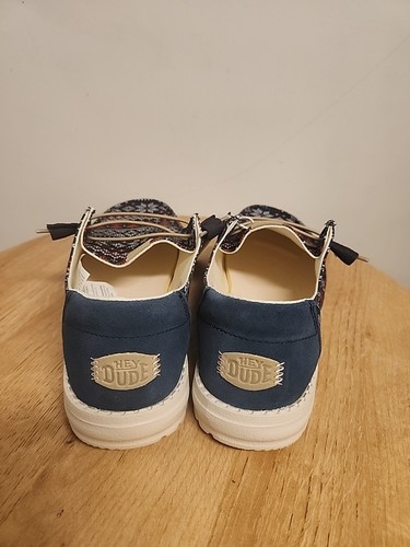 Hey Dude Wendy Winter Ugly Sweater Shoes Womens 8 Navy 43536-4HQ - Picture 3 of 6