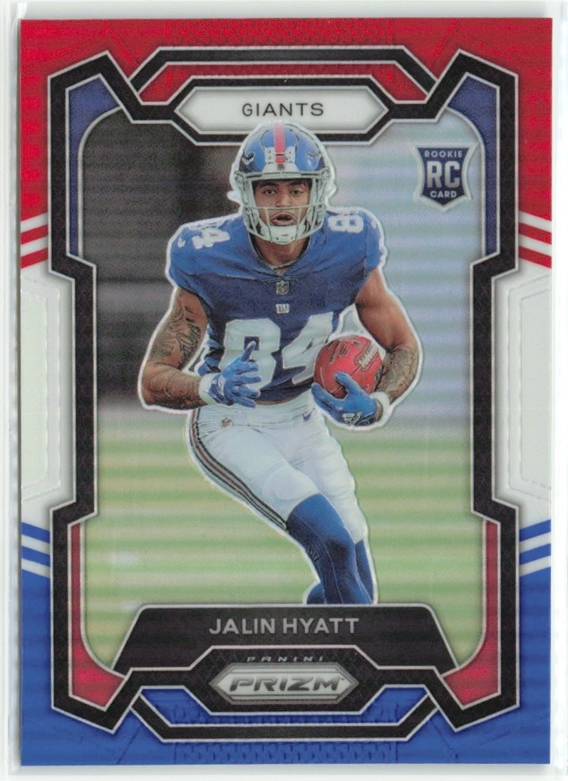 Jalin Hyatt RC 2023 Panini Prizm Red White Blue New York Giants #378