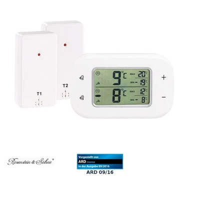 Digitales Kühl- & Gefrierschrank-Thermometer, 2 Funk-Sensoren, weiß - Bild 1 von 4
