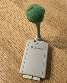 Sega Dreamcast Official Microphone Adapter & Mic sponge HKT-7200 Tested Japan