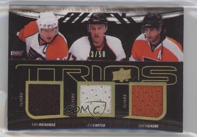 2009 Upper Deck UD Black Trios 43/50 Jeff Carter Mike Richards Simon Gagne 2d8