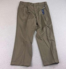 Chaps Pants Mens 36X30 Brown Wool Pleated Cuffed Suit Separates Straight NWT