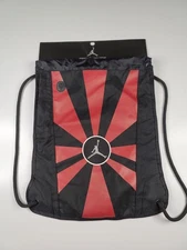 Air Jordan Jumpman Nike Gym Bag Drawstring Black/Red Unisex Sackpack NWT Read 