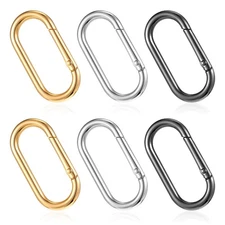 6Pcs Spring O Ring Clip for Purse Strap, Purse Clips Oval Snap Clip Alloy Key...