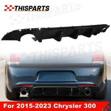 For 2015-2023 Chrysler 300 Rear Bumper Lip Diffuser Dual Round Exhaust SRT Style
