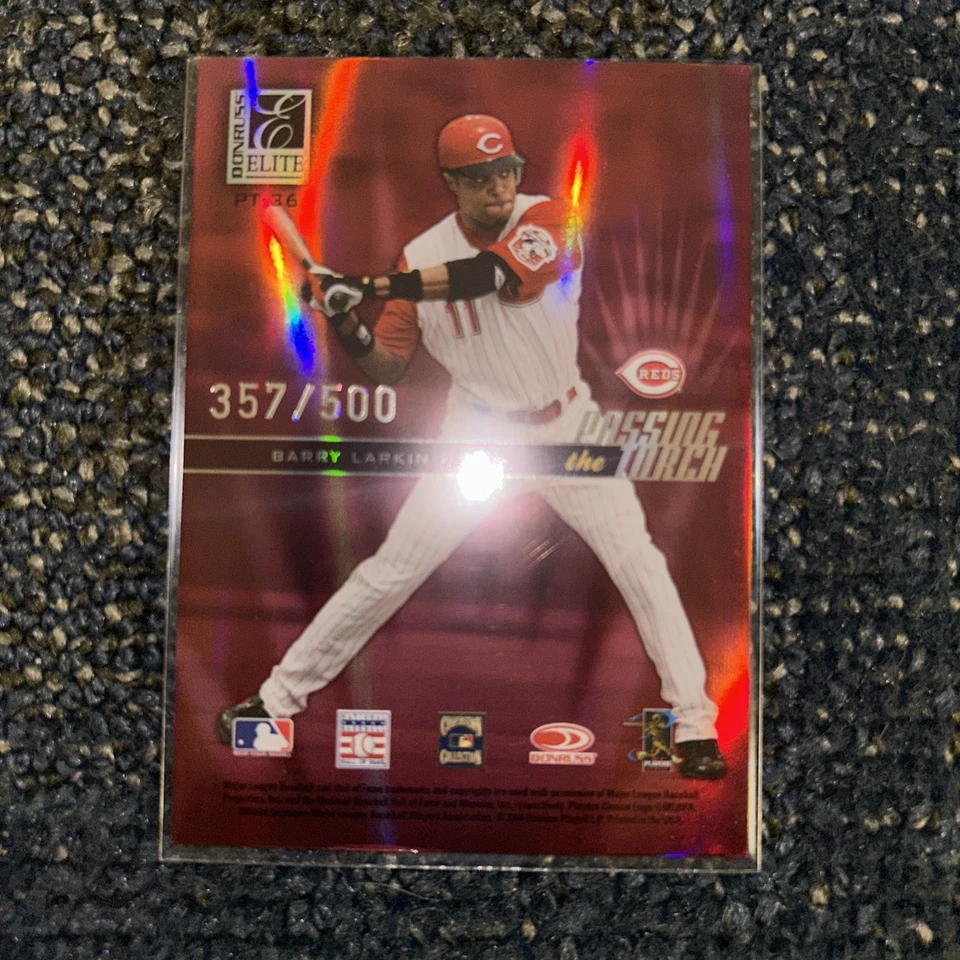 2004 Donruss Elite Extra Joe Morgan Barry Larkin Passing The Torch /500 REDS - Image 2 of 2