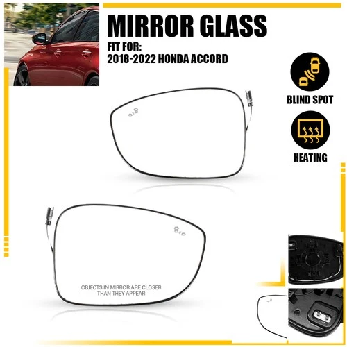 2Pcs LH+RH FOR 2018-2022 Honda Accord Mirror Glass with Heated & Blind Spot US