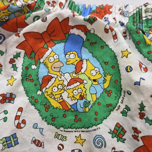 Vintage 90er The Simpsons Weihnachten Boxershorts Nachtwäsche Neu ohne Etikett Größe Large - Bild 3 von 5