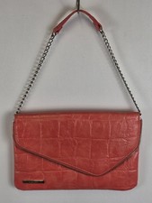 Nine West Womens Coral Faux Leather Small Shoulder Bag Purse Pebbled Chain Strap