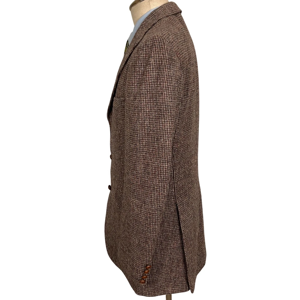 Chaps Ralph Lauren Blazer Men 41L Brown Red 3 Button Tweed Wool Jacket USA VTG - Image 3 of 4