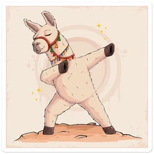 Dabbing Llama Alpaca - Vinyl Decal Sticker - Car Window Laptop - ebn8112