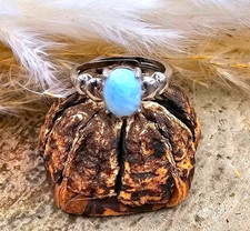 Nature Larimar Stone Adjustable Ring This ring has simple stylish design, good