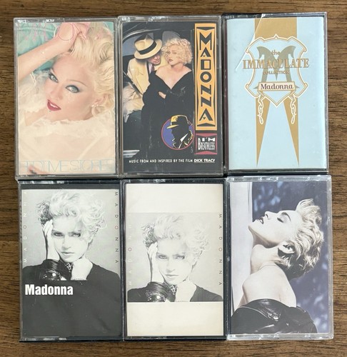 6 Madonna Cassettes, Used, True Blue, I’m Breathless, Bedtime Stories, Etc